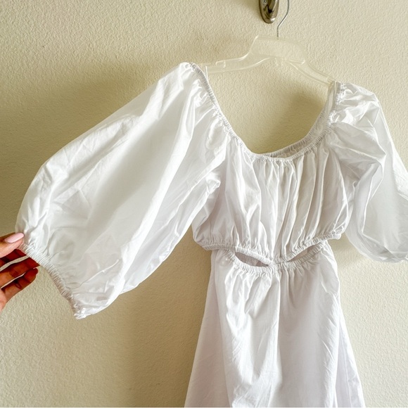 Faithfull the Brand New Gabrielli Mini Dress cut out White Size M/ US 6 - Picture 8 of 10